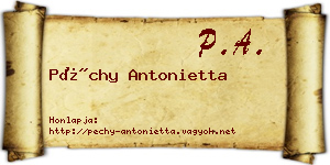 Péchy Antonietta névjegykártya